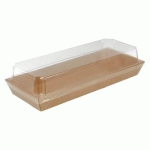 SET BARQUETTE + COUVERCLE 22X9 CM KRAFT NATUREL (VENDU PAR 400)