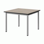 TABLE MALIBU 80X80 T3 4P STRA ANTIB ACACIA/NOIR GRIS 9006