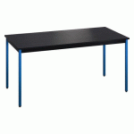 TABLE MULTI-USAGE L 160 X P 80 CM ZONZA NOIR PIEDS BLEU