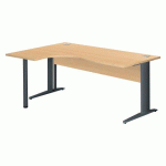 BUREAU COMPACT EXCELLENS L180 CM HÊTRE RETOUR À GAUCHE PIÉTEMENT 