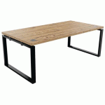 BUREAU DT L200XP100CM PIED NOIR/TIMBER - BURONOMIC