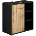 MEUBLE VASQUE NEPTUNUS 60 X 30 X 60 CM BADPLAATS NOIR AVEC CHENE - CHÊNE AVEC NOIR