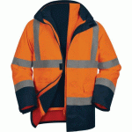 PARKA 5 EN 1 HAUTE VISIBILITÉ ORANGE FLUO-MARINE TAILLE 3XL - DELTA PLUS