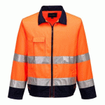 PORTWEST TX70 VESTE HI-VIS MADRID ORANGE/MARINE - TAILLE XL