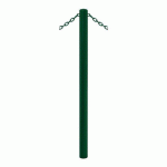 POTELET CARREFOUR Ø60 MM CHAINES 2 ANNEAUX ZINC VERT 6005 - PROCITY