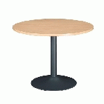 TABLE RONDE EXCELLENS 80 CM PLATEAU HÊTRE PIÈTEMENT COLONNE MÉTAL ANTHRACITE