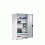 ARMOIRES PORTES BATTANTES 3 TIROIRS L/H/P : 930X1950X600 - MANUTAN COLLECTIVITÉS