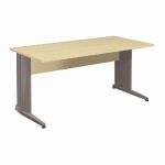 BUREAU DROIT ACTIVITY MÉTAL - L. 160 X P. 80 CM - PLATEAU HÊTRE - PIEDS L 'ANTHRACITE'