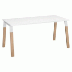 BUREAU DROIT ECLA BLANC L 160 X P 80 CM PIÈTEMENT MÉTAL ET BOIS FINITION BLANC