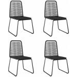 CHAISES D'EXT�RIEUR 4 PCS R�SINE TRESS�E NOIR - VIDAXL