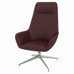 FAUTEUIL CITY DOS HAUT APP-TÊTE PIED ALU ENDUIT PVC GRENAT - QUADRIFOGLIO