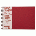 LOT DE 5 - ALBUM DE VOYAGE AGE BAG RELIURE INTÉGRALE A4 PAYSAGE 80 PAGES LIGNÉ 120G + UNI À GRAIN 160G - ROUGE