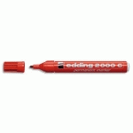 MARQUEUR PERMANENT EDDING E 2000 - POINTE OGIVE - ENCRE INDELIBILE ROUGE SANS SOLVANT - LOT DE 2