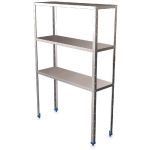 RAYONNAGE INOX ALIMENTAIRE LISSE 3 NIVEAUX . ETAGERE INOX CHAMBRE FROIDE