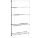 TAGÈRE MÉTALLIQUE 3-5 TABLETTES STOCKAGE RANGEMENT RAYONNAGE RACK NOIR 150 KG - ARGENT