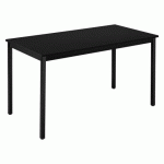 TABLE DE BUREAU MULTI-USAGE ÉCO PLATEAU ZONZA NOIR 120 X 60 CM PIÈTEMENT NOIR