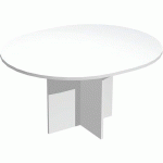 TABLE DE RÉUNION OVALE VISUAL - PIEDS CROIX - 140CM - BLANC - ARTARREDI