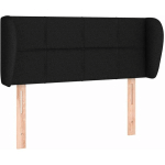 VIDAXL - T�TE DE LIT AVEC OREILLES NOIR 93X23X78/88 CM TISSU