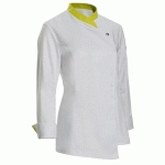VESTE DE CUISINE FEMME JAVA BLANC ET VERT ANIS T.42