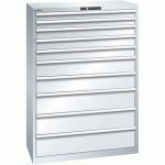 ARMOIRE 10 TIROIRS 1023X572X1450MM-CHARGE 75KG-GRIS - LISTA