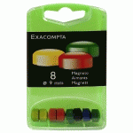 BOÎTE DE 8 AIMANTS F9 - 9MM DE DIAMÈTRE - COULEURS ASSORTIES