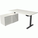BUREAU RÉGLABLE AVEC RANGEMENT MOVE 1 - ANTHRACITE - BLANC - KERKMANN