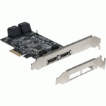 CARTE PCIE SATA III 6GBPS 4 PORTS INTERNES ET 2 ESATA EXT - DEXLAN
