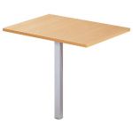 EXTENSION RECTANGLE ACTUAL L. 80 X 60 CM CHÊNE NATUREL - PIED TUBE CARRÉ ALUMINIUM