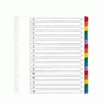 LOT DE 2 - INTERCALAIRE A4+ CARTE BRISTOL BLANCHE OXFORD 20 ONGLETS ALPHABÉTIQUES MULTICOLORES - 1 JEU