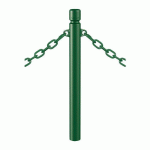 POTELET AGGLO Ø 76 MM À CHAINES 2 ANNEAUX - ZINC VERT 6005 - PROCITY