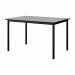 TABLE MALIBU 120X80 T5 4P STRA ISOS GRIS 1400/NOIR NOIR 9005