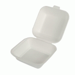 125 BOÎTES DE HAMBURGERS PAPSTAR, AVEC COUVERCLES PLIANTS, EPS 8 CM X 14,5 CM X 15,5 CM, BLANC