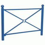 BARRIÈRE PROVINCE SIMPLE CROIX 1.57 M BOULE - ZINC BLEU 5010 - PROCITY