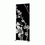 CLOISON DÉCO EN TISSU 85-200 FLEURS DE CERISIER JAPONAIS ABSTRAITES NOIRES
