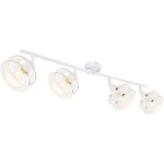 PLAFONNIER SPOT BLANC BARRE 4 SPOTS SALON PLAFONNIER ORIENTABLE, EFFET LUMINEUX, MÉTAL, 4X DOUILLES E14, LXLXH 68X12X21,5 CM