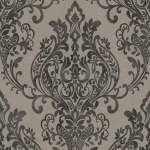 PAPIER PEINT GRIS - PAPIER PEINT BAROQUE - 10,05 X 0,53 M - BRICOFLOR