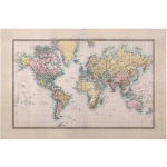 PAPIER PEINT INTISSÉ - VINTAGE WORLD MAP AROUND 1850 - MURAL LARGE DIMENSION HXL: 190CM X 288CM