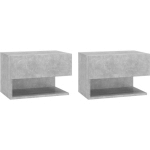 TABLES DE CHEVET MURALES 2 PCS GRIS BÉTON