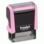 TAMPON TEXTE PERSONNALISABLE PRINTY 4911 TRODAT MONOCHROME 3 LIGNES - ROSE PASTEL
