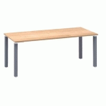 BUREAU DROIT EDEN L 180 X P 80 CM PLATEAU CHÊNE CLAIR PIÉTEMENT MÉTAL ANTHRACITE