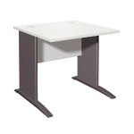 BUREAU DROIT EVOLUTION - L. 80 X P. 80 CM - PLATEAU 'GRIS' - PIEDS L 'GRIS'.