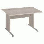 BUREAU DROIT EXCELLENS BOIS L 120 CM PIÈTEMENT BOIS EN L CHÊNE GRIS