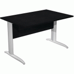 BUREAU DROIT PIEDS L EN MÉTAL FAST - 120 CM - NOIR - ALU