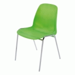 LOT DE 4 - CHAISE COQUE SORA - COQUE POLYPROPYLÈNE - PIEDS MÉTAL - VERT TRANSLUCIDE