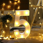 FORTUNEVILLE - LED MARQUIS NUMÉRO LUMIÈRES, SIGNE ALLUMER NUMÉRO LETTRES LAMPE POUR MARIAGE ANNIVERSAIRE FÊTE ​NOËL LAMPE VEILLEUSE MAISON BARRE