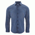 J.HARVEST & FROST IB131 PIQUE KNIT CHEMISE REGULAR FIT HOMMES IMPRIMÉ MARINE - TAILLE S