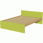 LIT TÊTE ET PIED DROIT SOMMIER AGGLO 140X190 CM IDENTITÉ ARGENT/VERT - MANUTAN COLLECTIVITÉS