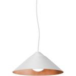 CHAPEAU SUSPENSION, 1XE27, MAX 42W, MÉTAL, BLANC TRAFFIC/FEUILLE CUIVRE, D25CM 25 BLANC/FEUILLE DE CUIVRE - BLANC/FEUILLE DE CUIVRE - LUMICOM