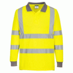 PORTWEST EC11 POLO ECO HAUTE VISIBILITÉ L/S (PACK DE 6) JAUNE - TAILLE M