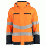 PROJOB 6441 PARKA DOUBLEE - EN ISO 20471 CLASSE 3 EN 343 CLASSE 3/1 ORANGE/NOIR - TAILLE L